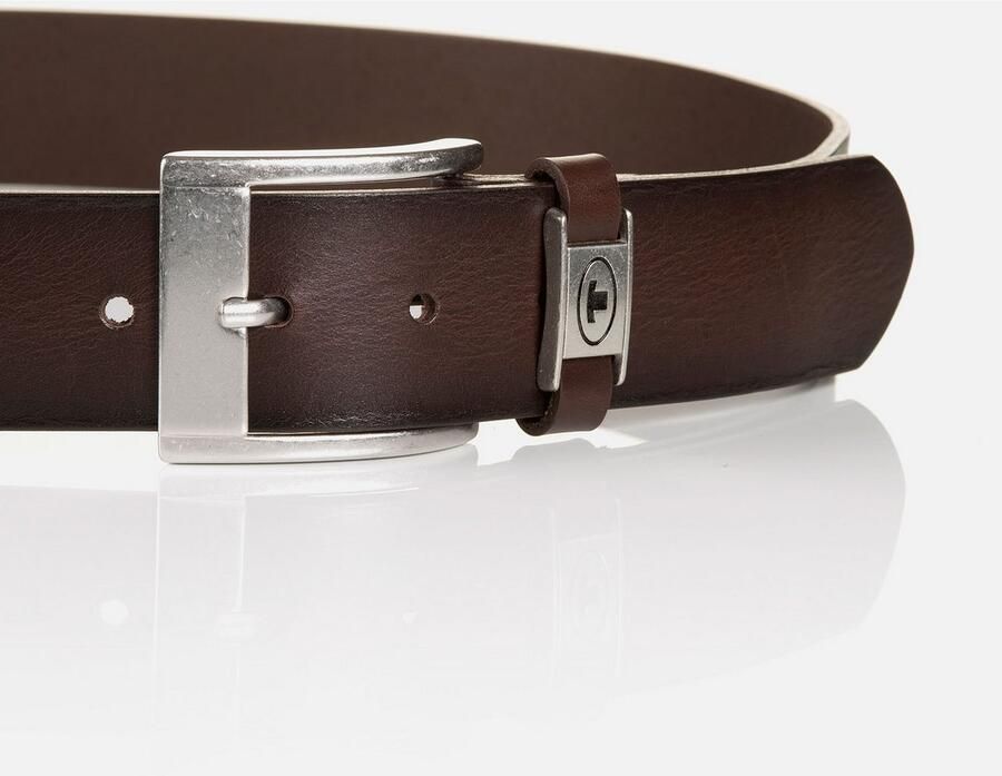 Tom Tailor Riem van echt leder met hoekige doornsluiting - Foto 4