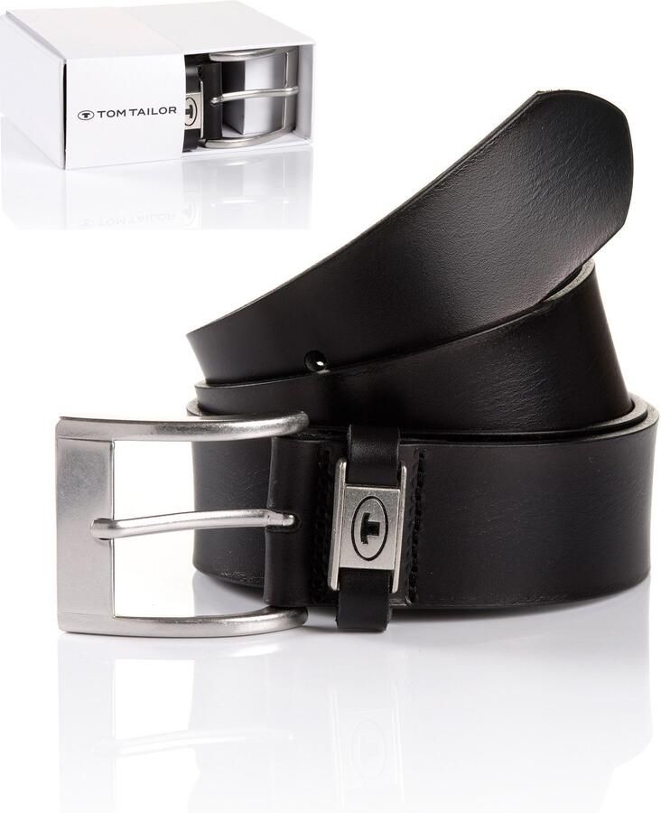 Tom Tailor Riem van echt leder met hoekige doornsluiting - Foto 6