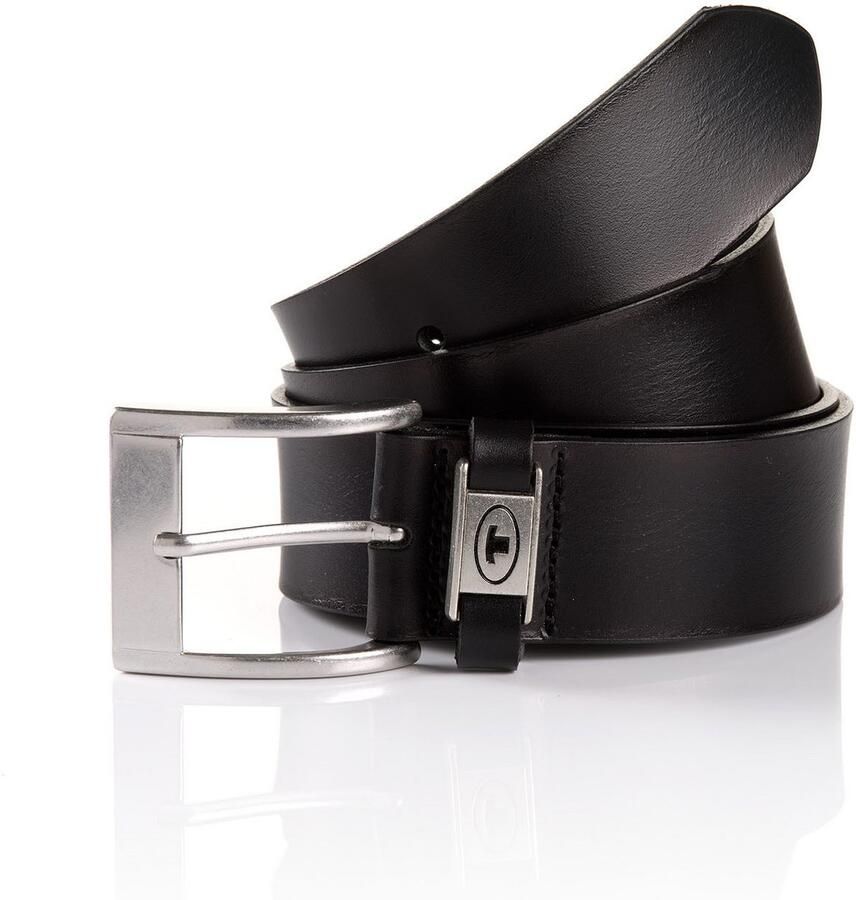 Tom Tailor Riem van echt leder met hoekige doornsluiting