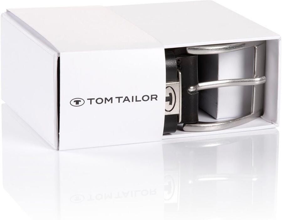 Tom Tailor Riem van echt leder met hoekige doornsluiting - Foto 3