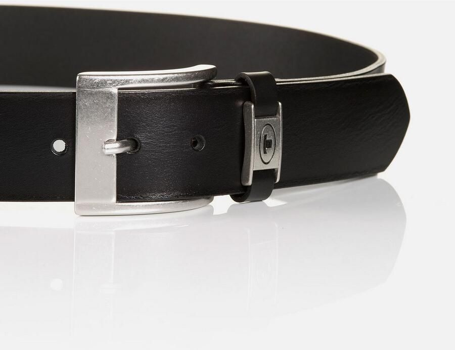 Tom Tailor Riem van echt leder met hoekige doornsluiting - Foto 4