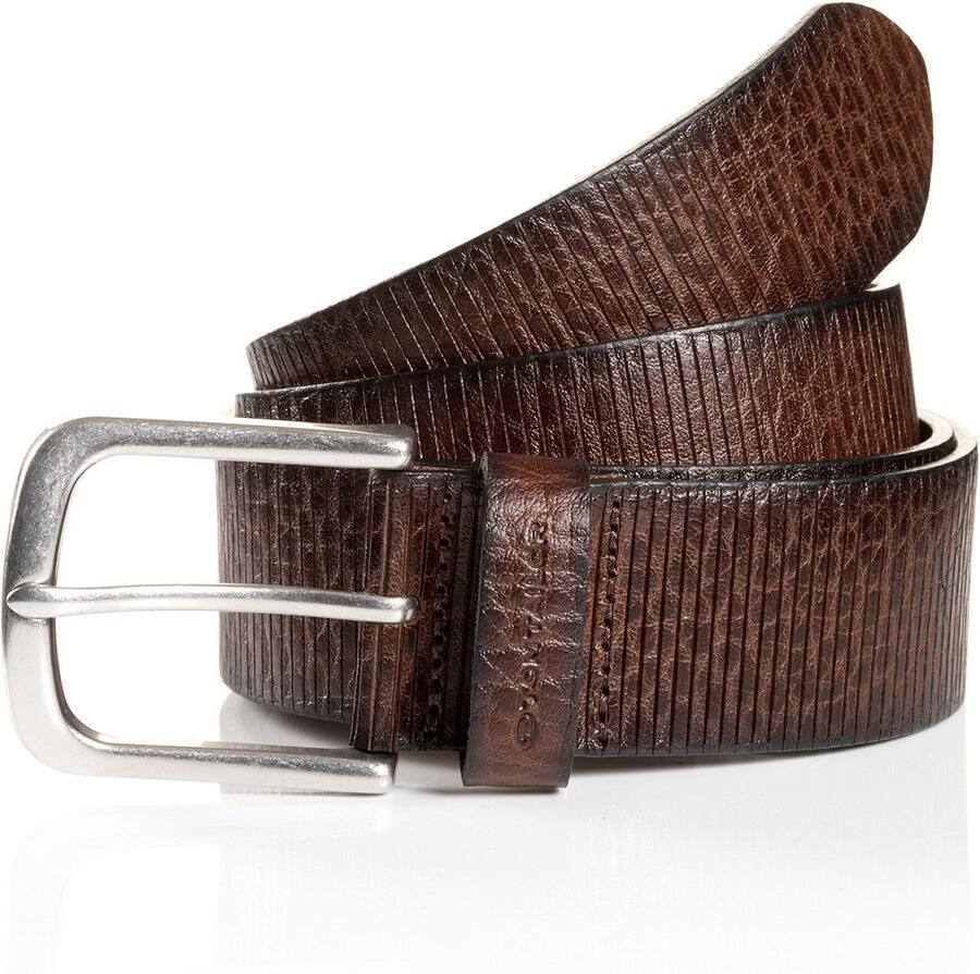 Tom Tailor Leren riem TTROY 4 cm brede herengordel ideaal voor jeans en chino tot