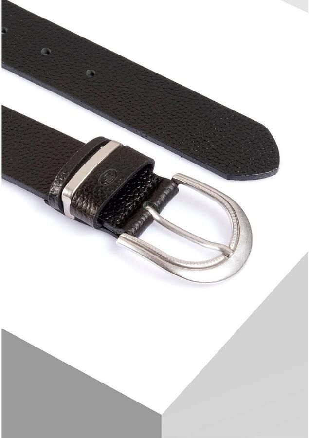 Tom Tailor Leren riem TTSANDRA 3 5 cm brede damesriem genarbde oppervlakte gesp zilverkleurig - Foto 4