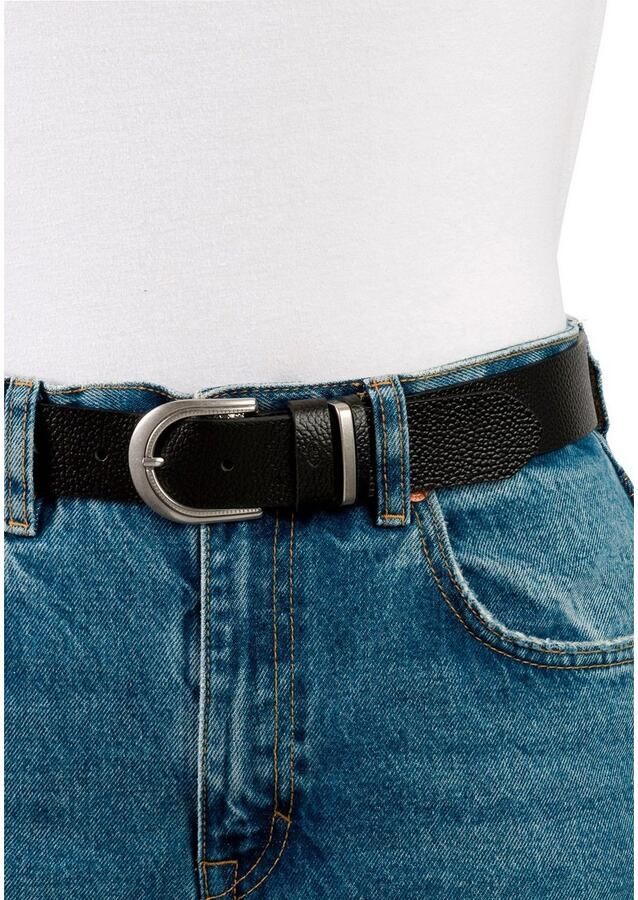 Tom Tailor Leren riem TTSANDRA 3 5 cm brede damesriem genarbde oppervlakte gesp zilverkleurig - Foto 3