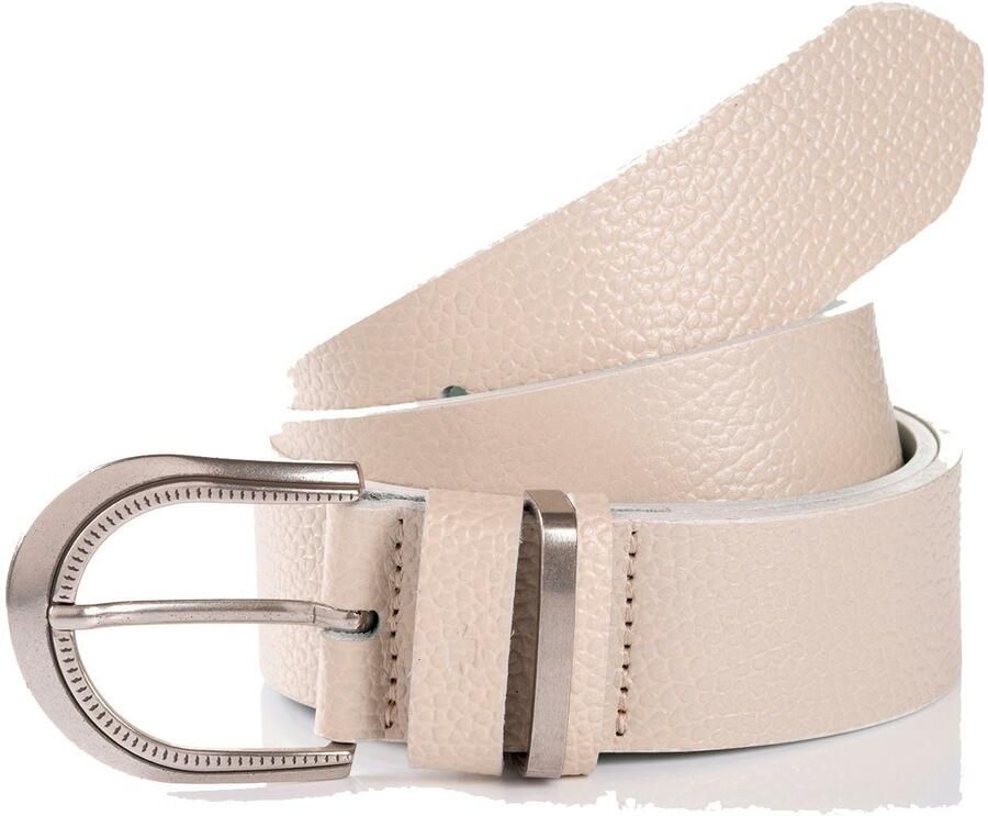 Tom Tailor Leren riem TTSANDRA 3 5 cm brede damesriem genarbde oppervlakte gesp zilverkleurig - Foto 5