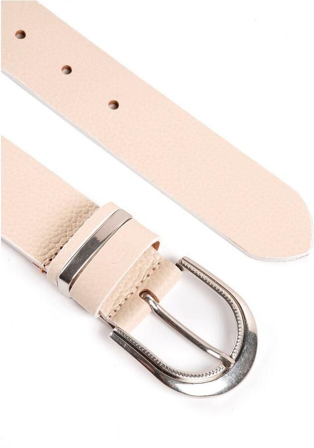 Tom Tailor Leren riem TTSANDRA 3 5 cm brede damesriem genarbde oppervlakte gesp zilverkleurig - Foto 4