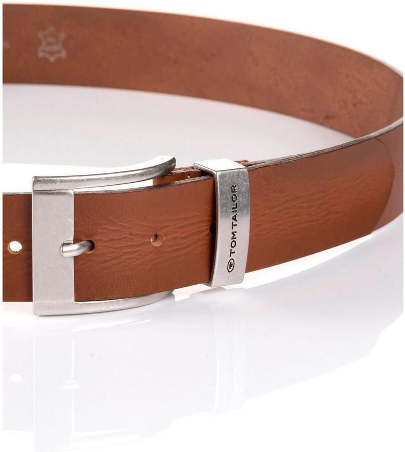 Tom Tailor Leren riem TTTOM 4 cm brede herenriem casual en jeanslook (set)