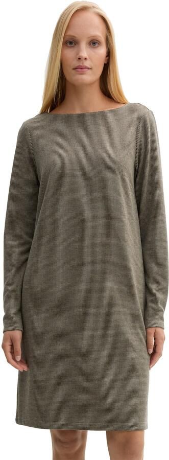 Tom Tailor Mini-jurk van jacquard met pied-de-poule en boothals - Foto 5