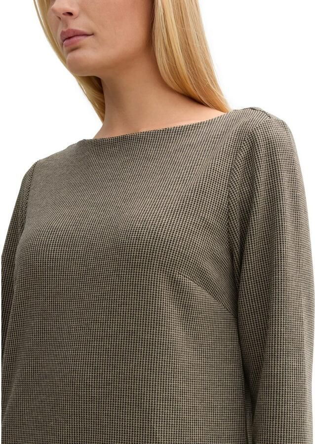 Tom Tailor Mini-jurk van jacquard met pied-de-poule en boothals