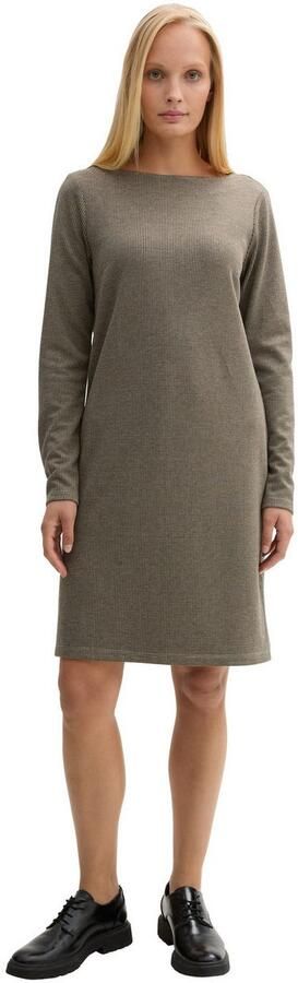 Tom Tailor Mini-jurk van jacquard met pied-de-poule en boothals - Foto 3