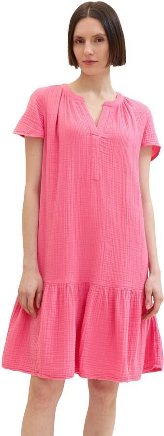 Tom Tailor Mini-jurk met lichte rimpeling in crinkle-look - Foto 6