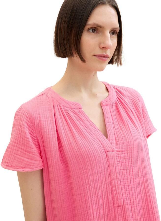 Tom Tailor Mini-jurk met lichte rimpeling in crinkle-look