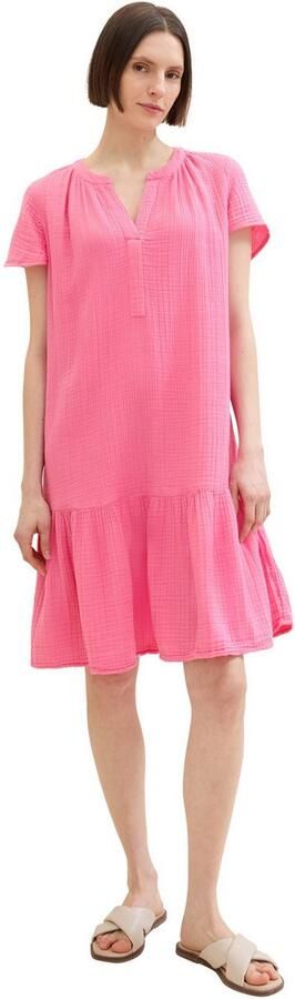 Tom Tailor Mini-jurk met lichte rimpeling in crinkle-look - Foto 4