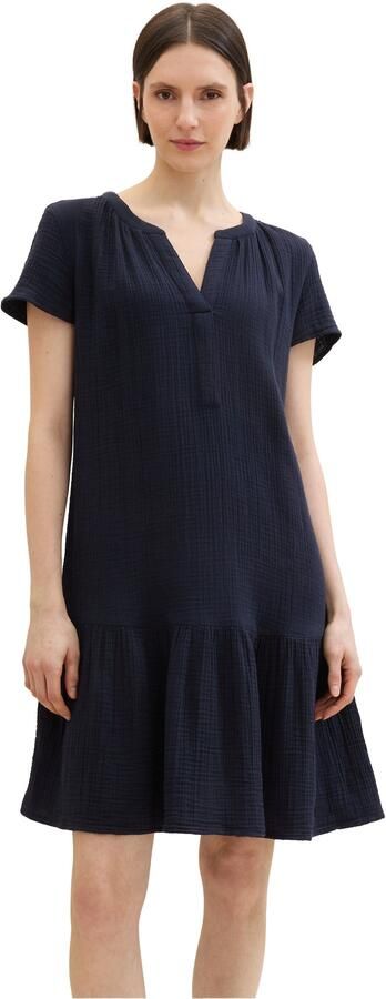 Tom Tailor Mini-jurk met lichte rimpeling in crinkle-look - Foto 6