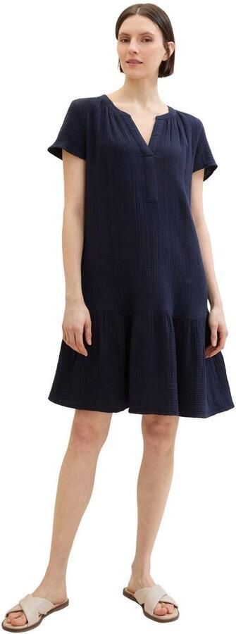 Tom Tailor Mini-jurk met lichte rimpeling in crinkle-look - Foto 3