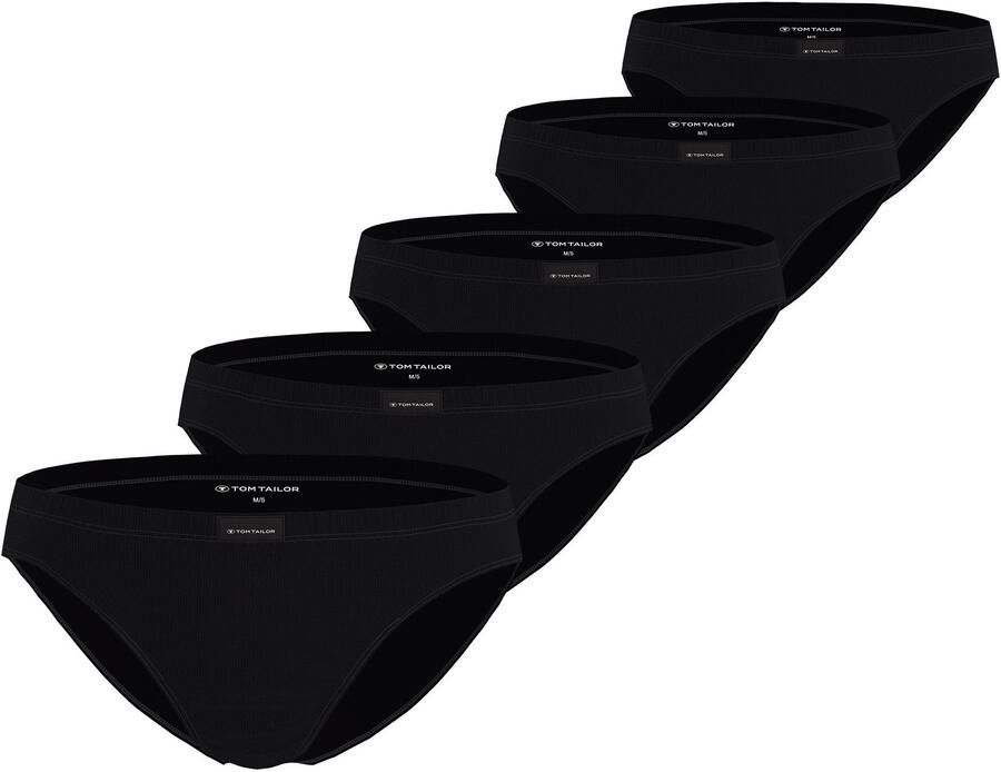 Tom Tailor Minislip Colorado zacht comfortabel smal ademend brede band met logo (Set van 5) - Foto 2