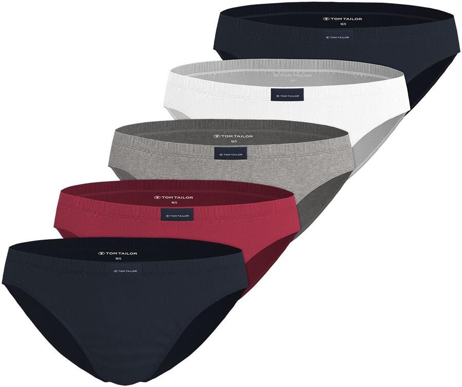 Tom Tailor Minislip Colorado zacht comfortabel smal ademend brede band met logo (Set van 5) - Foto 2