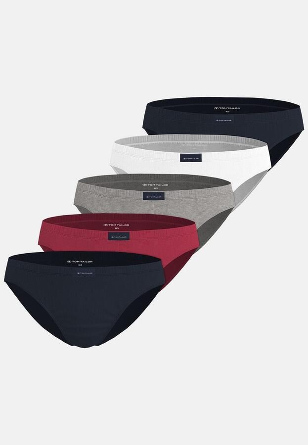 Tom Tailor Minislip Colorado zacht comfortabel smal ademend brede band met logo (Set van 5) - Foto 4