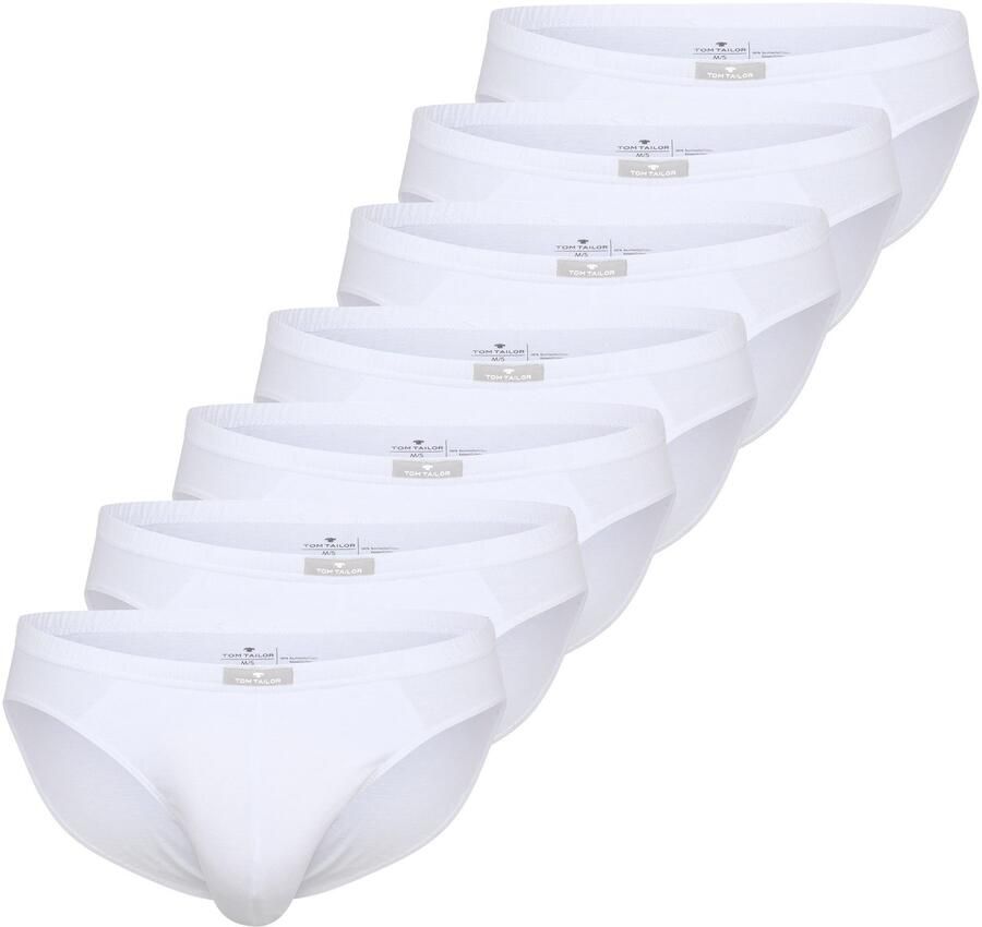 Tom Tailor Minislip Texas comfortabel basic nauw zacht ademend met logo brede band (Set van 7)