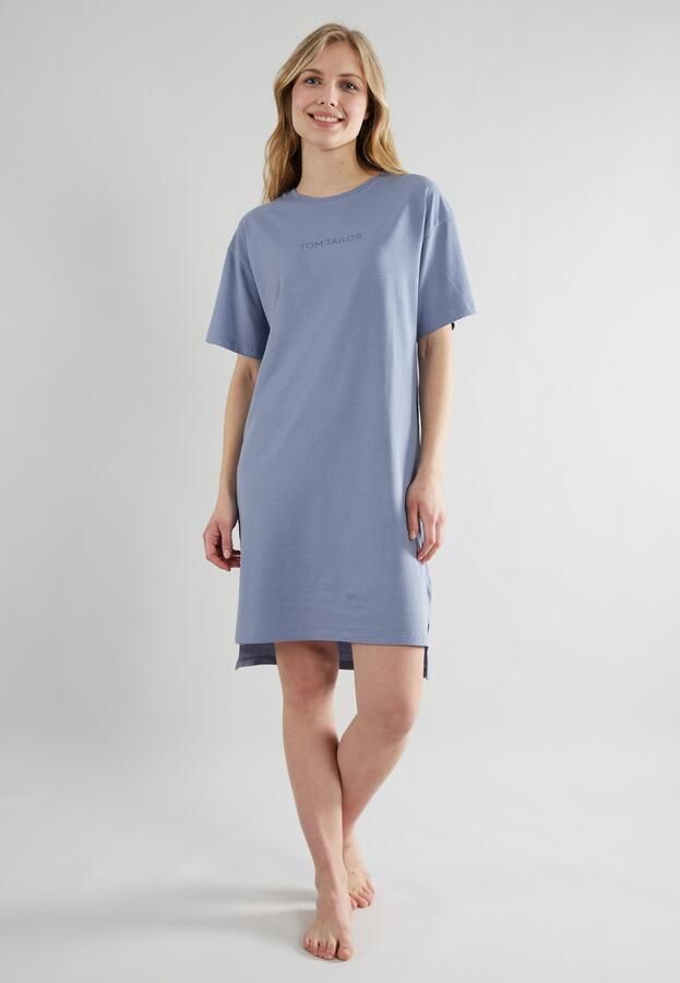 Tom Tailor Nachthemd Charlotte met logo korte mouwen ronde hals huidvriendelijk ade d - Foto 6