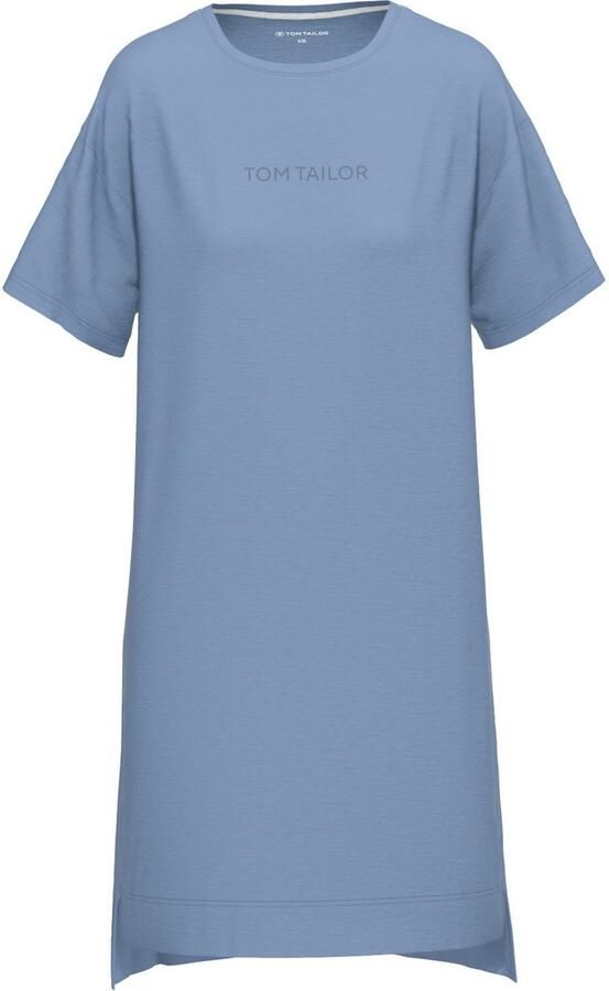 Tom Tailor Nachthemd Charlotte met logo korte mouwen ronde hals huidvriendelijk ade d - Foto 4
