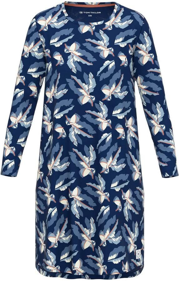 Tom Tailor Nachthemd illa met print lange mouwen ronde hals katoenmix ade d - Foto 3