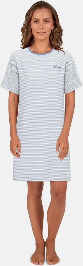 Tom Tailor Nachthemd Westport Streepdesign korte mouw ronde hals katoenmix ade d - Foto 5