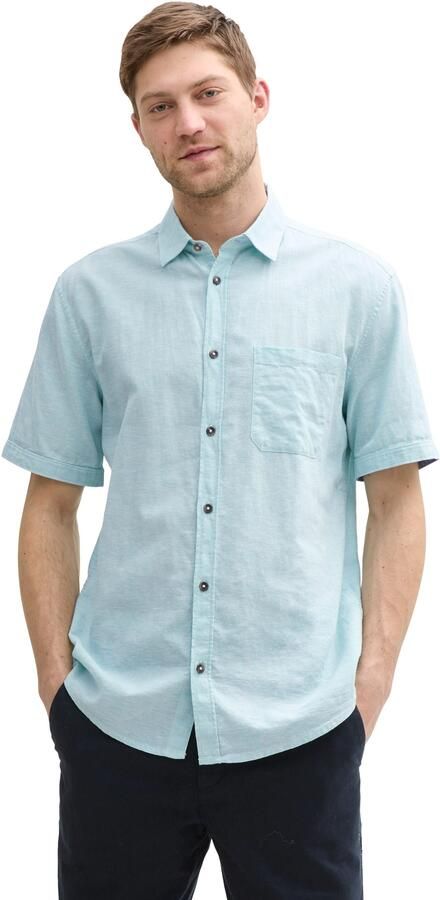 Tom Tailor Regular fit linnen overhemd met korte mouwen - Foto 6