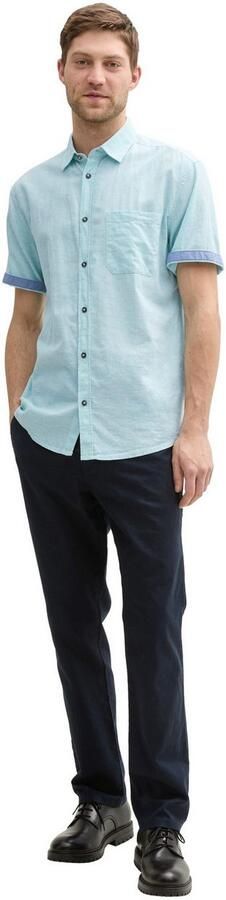 Tom Tailor Regular fit linnen overhemd met korte mouwen - Foto 5