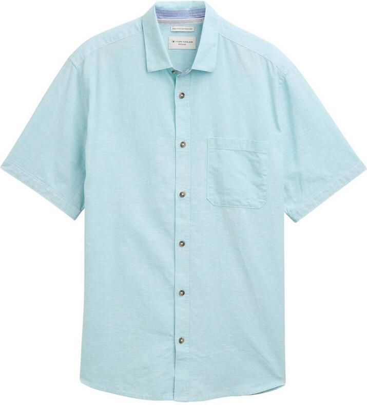 Tom Tailor Regular fit linnen overhemd met korte mouwen - Foto 3