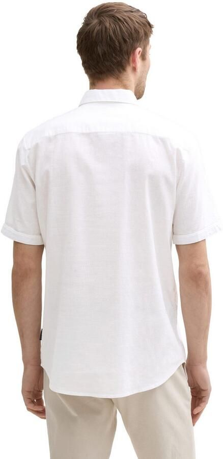 Tom Tailor Regular fit linnen overhemd met korte mouwen - Foto 4