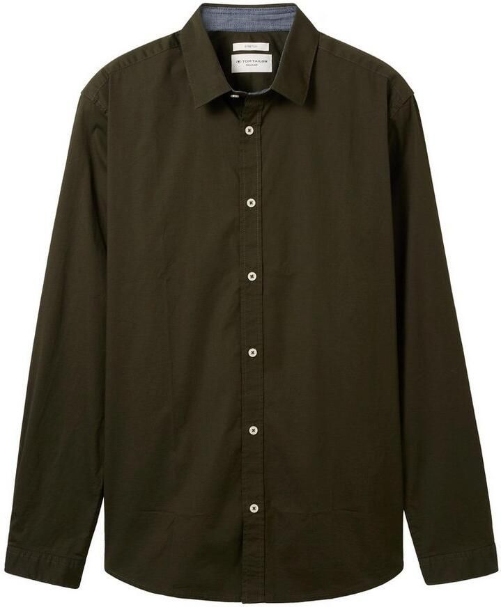 Tom Tailor Overhemd met lange mouwen met 2-knop sluiting aan de mouw