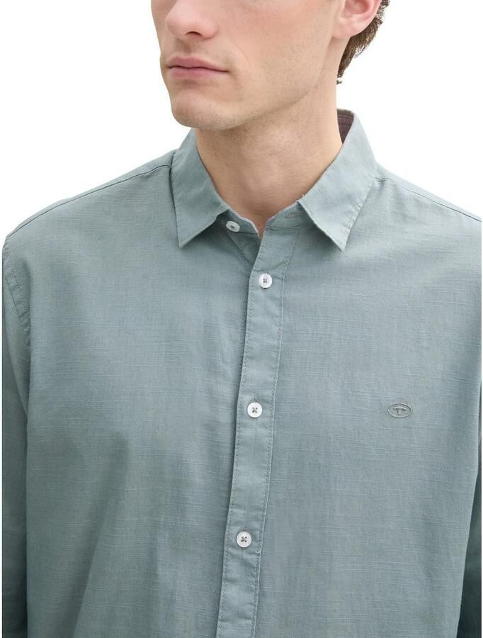 Tom Tailor Overhemd met lange mouwen met geborduurd logo