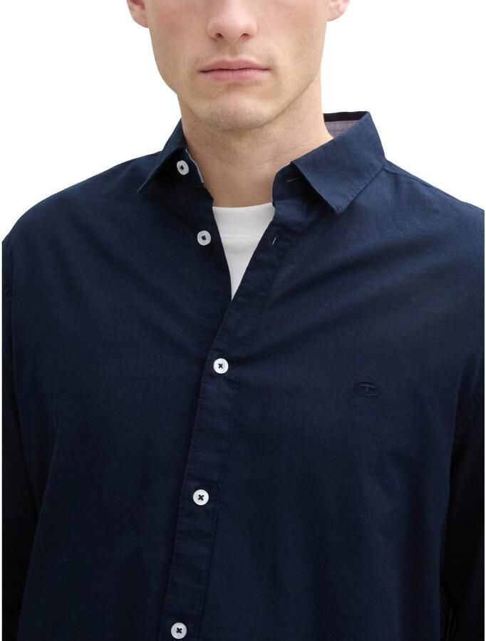 Tom Tailor Overhemd met lange mouwen met geborduurd logo