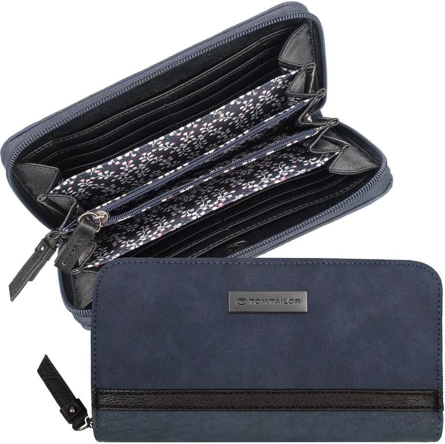 Tom Tailor Portemonnee Elin met uitzonderlijke zijbevestiging en contraststepping