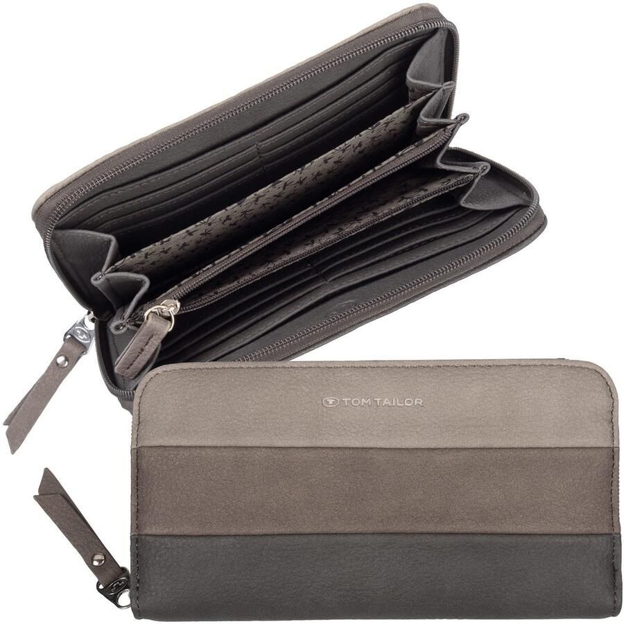Tom Tailor Portemonnee ELLEN Long zip wallet in modieus streepdessin