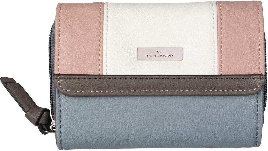 Tom Tailor Portemonnee Juna van zacht generfd leerachtig materiaal met glanzende metalen accessoires