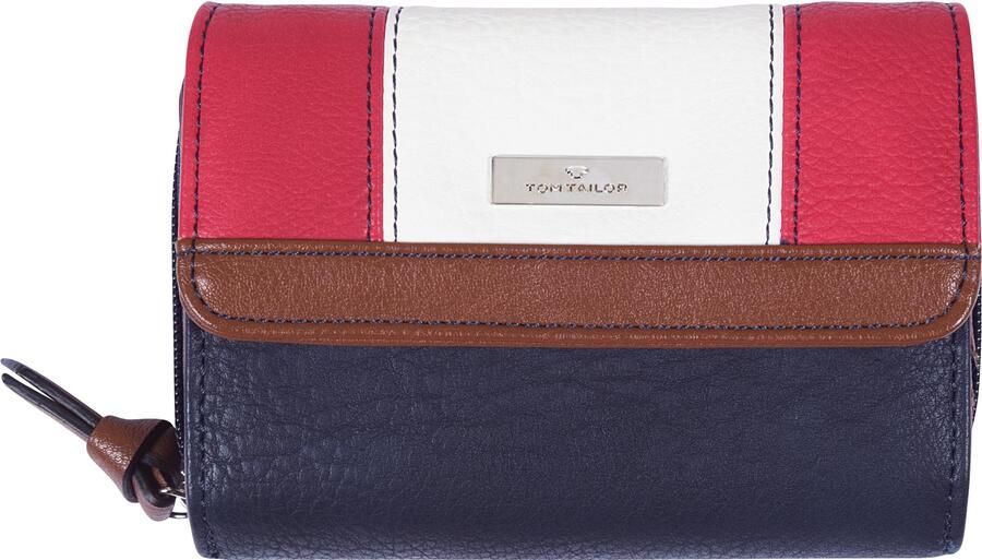 Tom Tailor Portemonnee Juna van zacht generfd leerachtig materiaal met glanzende metalen accessoires