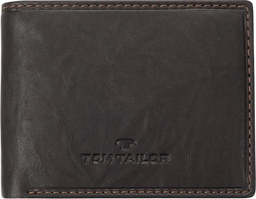 Tom Tailor Portemonnee LARY in breedteformaat van echt leer