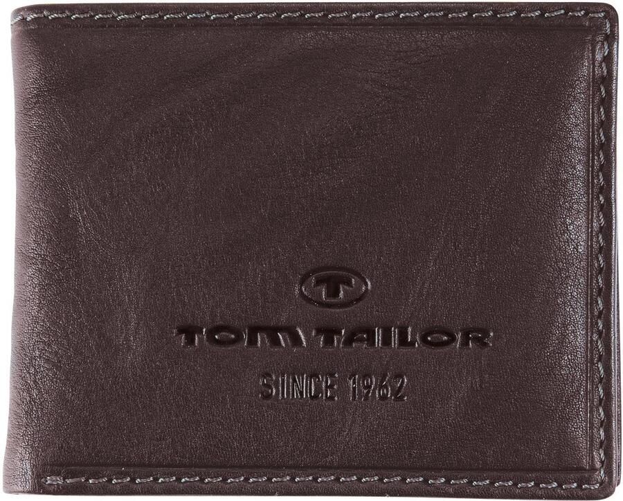 Tom Tailor Portemonnee LARY van leer in breedteformaat
