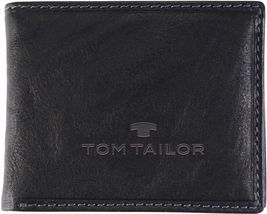 Tom Tailor Portemonnee LARY van leer in breedteformaat