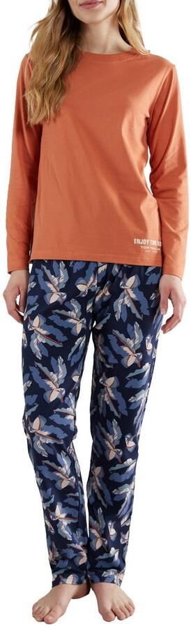 Tom Tailor Pyjama illa met patroon lange mouwen ronde hals lange broek katoenmix (2-delig) - Foto 6