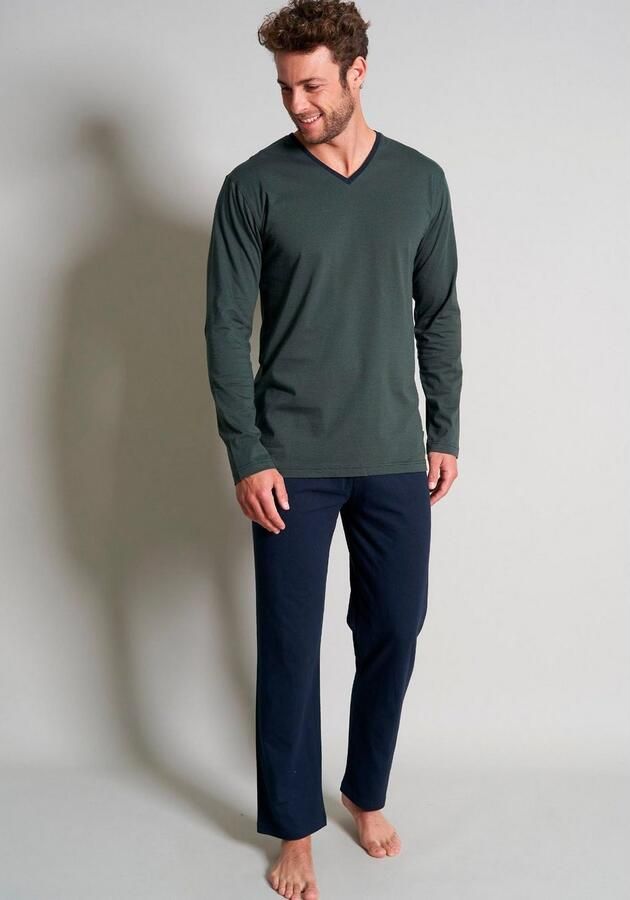 Tom Tailor Pyjama Nevada Streepdesign lange mouw V-hals lange broek ade d (2-delig) - Foto 3