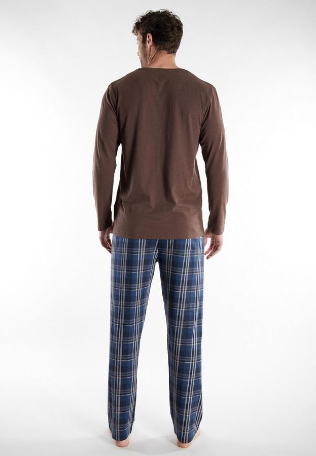 Tom Tailor Pyjama Rhodos geruite broek lange mouwen katoenmix elastische band (2-delig) - Foto 2