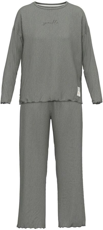 Tom Tailor Pyjama Xanthi met lange mouwen licht gemêleerd ronde hals (2-delig) - Foto 5