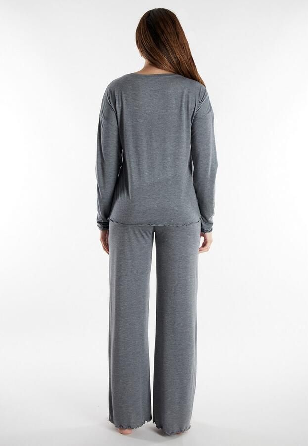 Tom Tailor Pyjama Xanthi met lange mouwen licht gemêleerd ronde hals (2-delig) - Foto 2