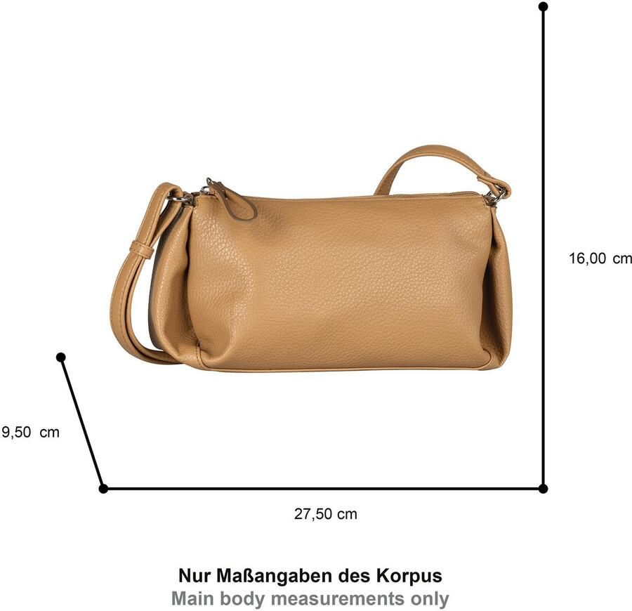 Tom Tailor Schoudertas Cassia licht generfd imitatieleer met verfijnde snit voor veel volume