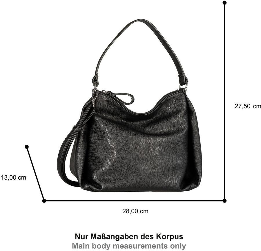 Tom Tailor Schoudertas Cassia licht generfd imitatieleer met verfijnde snit voor veel volume