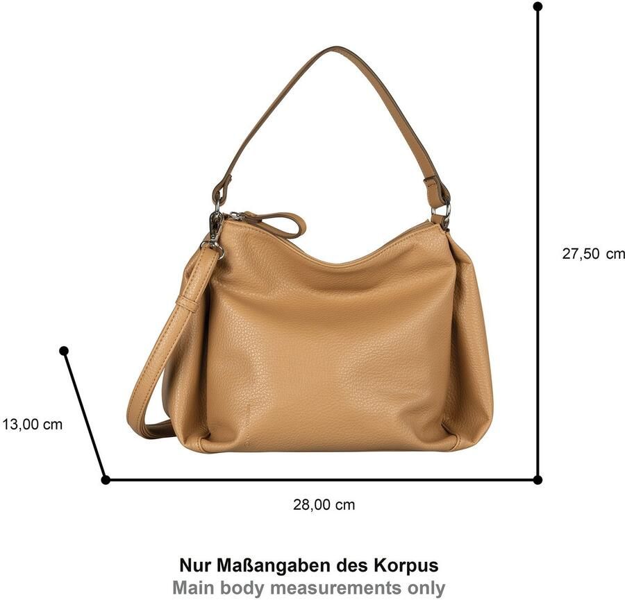 Tom Tailor Schoudertas Cassia licht generfd imitatieleer met verfijnde snit voor veel volume