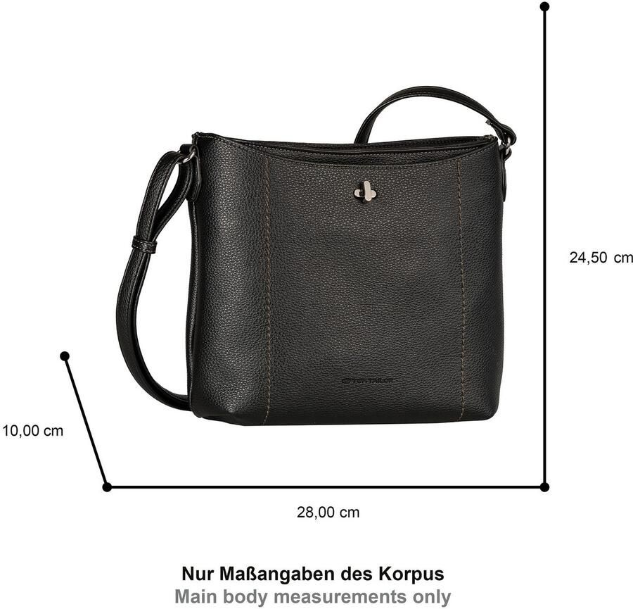 Tom Tailor Schoudertas Elif fijn generfd imitatieleer met elegant draaislot en fijn logo